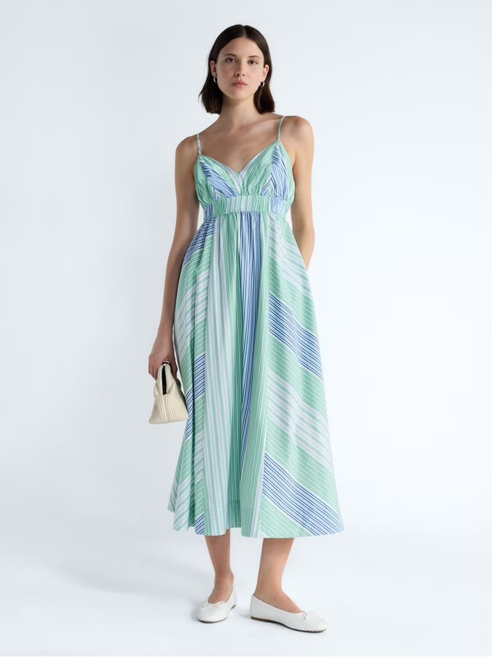 Free Assembly Americana Stripe Sweet Mint Maxi Dress XL